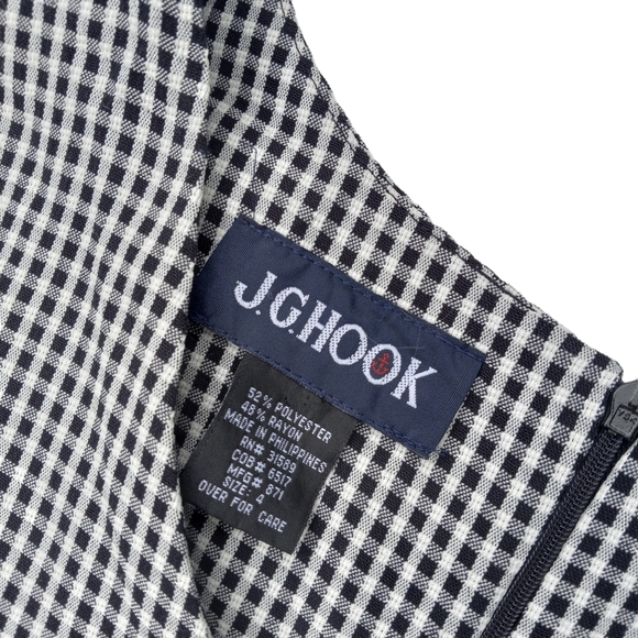 J. G. Hook Gigham Dress Sleeveless Black and White size 4 - Picture 8 of 13